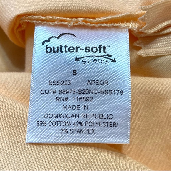 Butter-Soft STRETCH Women's 3-Pocket 3/4th Sleeve Side Zip Scrub Top Size S - Picture 9 of 16